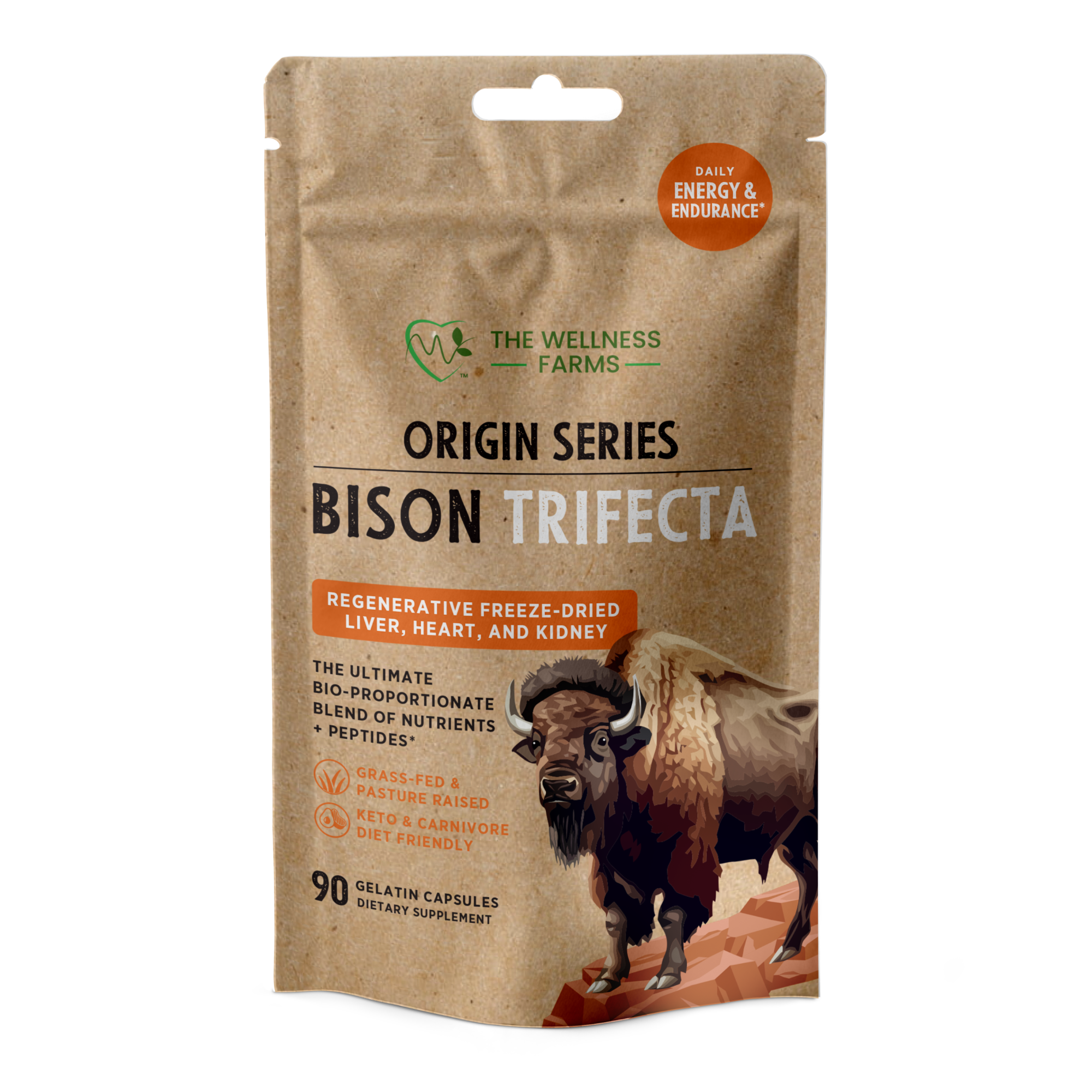 Bison Organ Complex Supplement - Heart, Kidney & Liver for Energy & Immunity