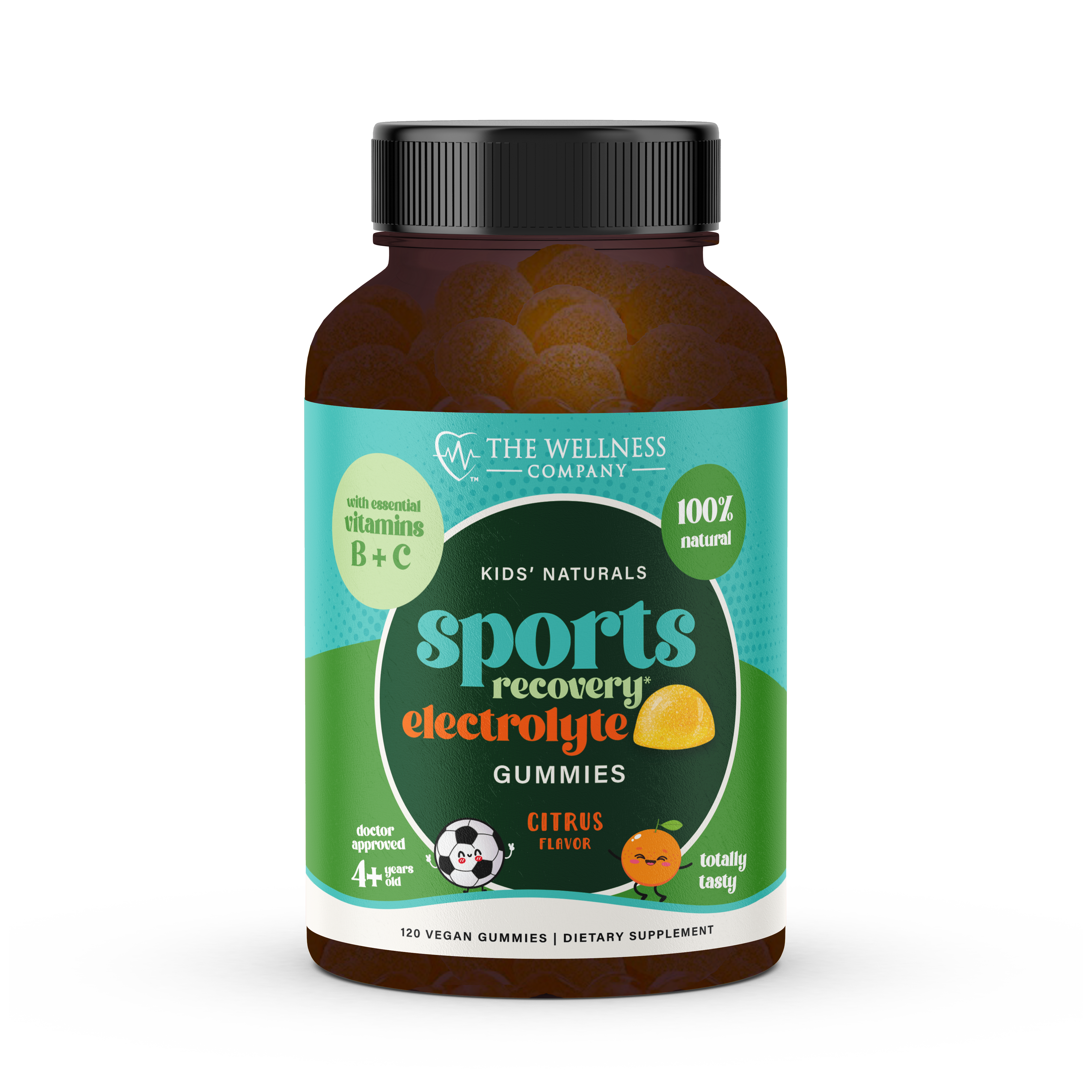 Kids Electrolyte Gummies - Natural Tangerine Flavor for Sports Hydration